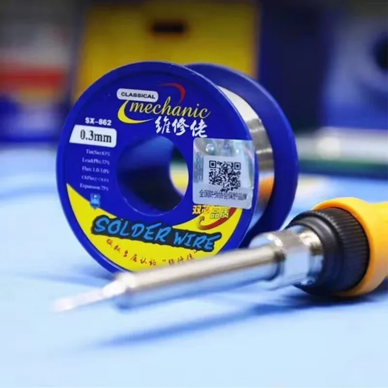 Soldering Wire MECHANIC Rosin Core Flux SX-862 183℃ Melting Point 0.3-1.8mm 60g Double High Purity Environmental Tin