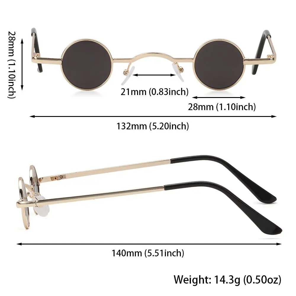 Small Round Sunglasses for Women Men Ultra Metal Frame Hip Hop Punk Sun Glasses Candy Color Sunglasses Ins Fashion Shades
