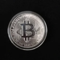 Vintage Gold - Plated Bitcoin Collectible Coin - Commemorative Art Piece (Silver has shell)