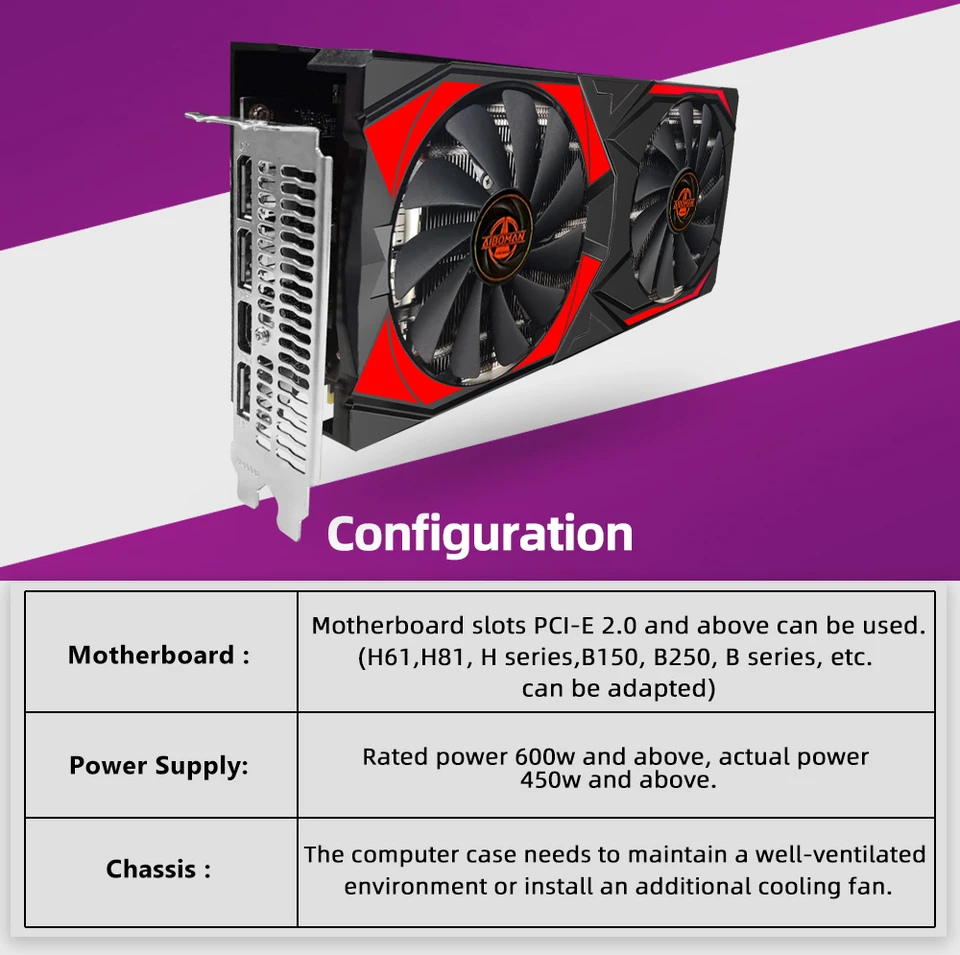 AIBOMAN NEW AMD RX5700XT 8GB GDDR6 256Bit 7nm game Video
