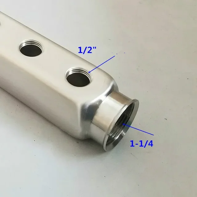 DN32 ระบบความร้อนท่อร่วมสแตนเลส ท่อร่วมจ่ายน้ําทําความร้อนใต้พื้นสแตนเลสสําหรับ 1/2 pex 1