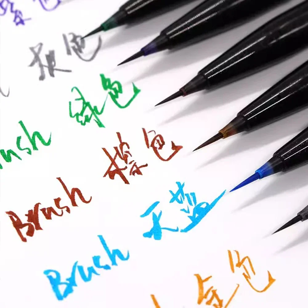 Japan Pentel Brush Marker Pen Soft Painting Color Soft Head Beauty Pen Flower Font Fine Block Painting Drawing Art Stationery