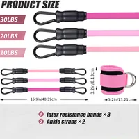 Sangles de cheville bandes de résistance ensemble Fitness entraînement équipement d'exercice cheville poids Yoga élastique Fitness bande pour salle de sport homme femme 2