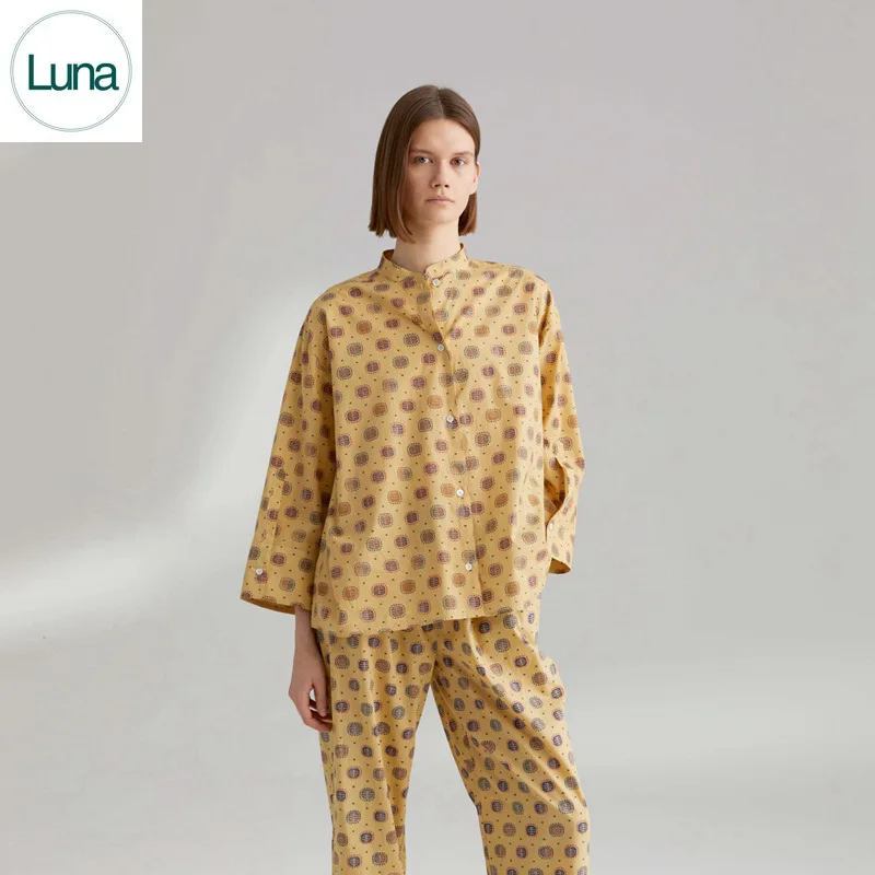 

2023 new printed shirt women's spring/summer casual loose crewneck single-breasted long-sleeved shirt