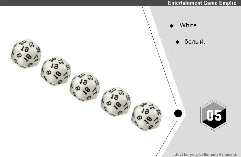 2 Yernea High-quality Multifaceted Dice Set 5Pcs D30 Polyhedron Digital Dice Dungeons and Dragons Games Dice  (5)