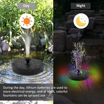 Color LED Solar Fountain With Nozzles - Image 3