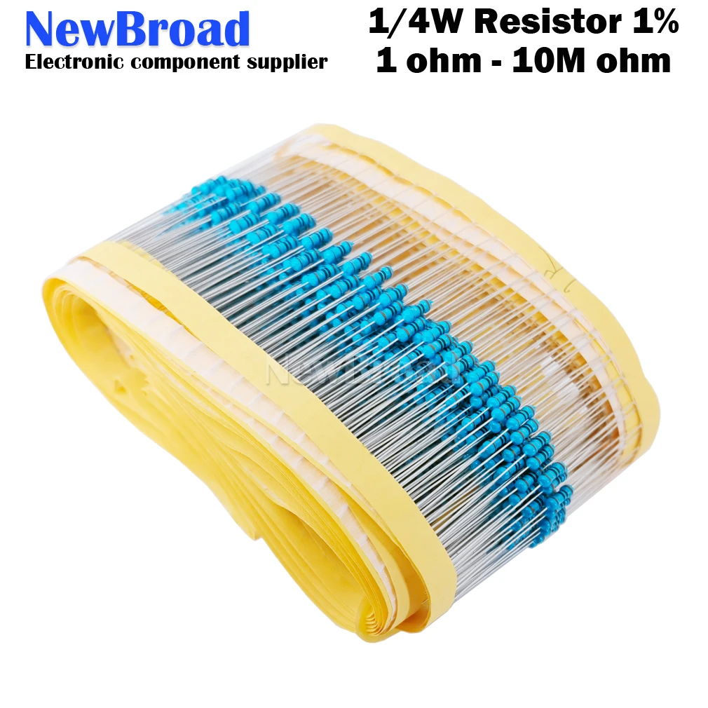 Metal Film Resistor Metal Film Resistors 100pcs 1/4W 1R~22M 1% Metal film resistor 100R 220R 330R 1K 1K2 1K5 2K2 4K7 10K 22K 47K 100K 470K 750K ohm resistance