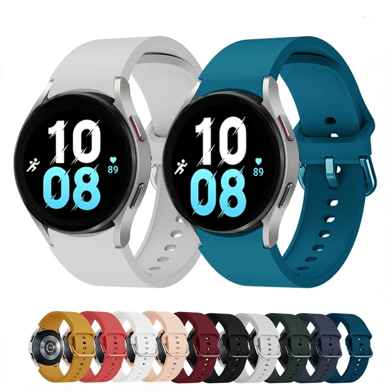 

Ремешок силиконовый для Samsung Galaxy watch 5/5 Pro 45 мм, браслет для часов Galaxy watch 4/4 Classic 42/44/46 мм с плавным подключением
