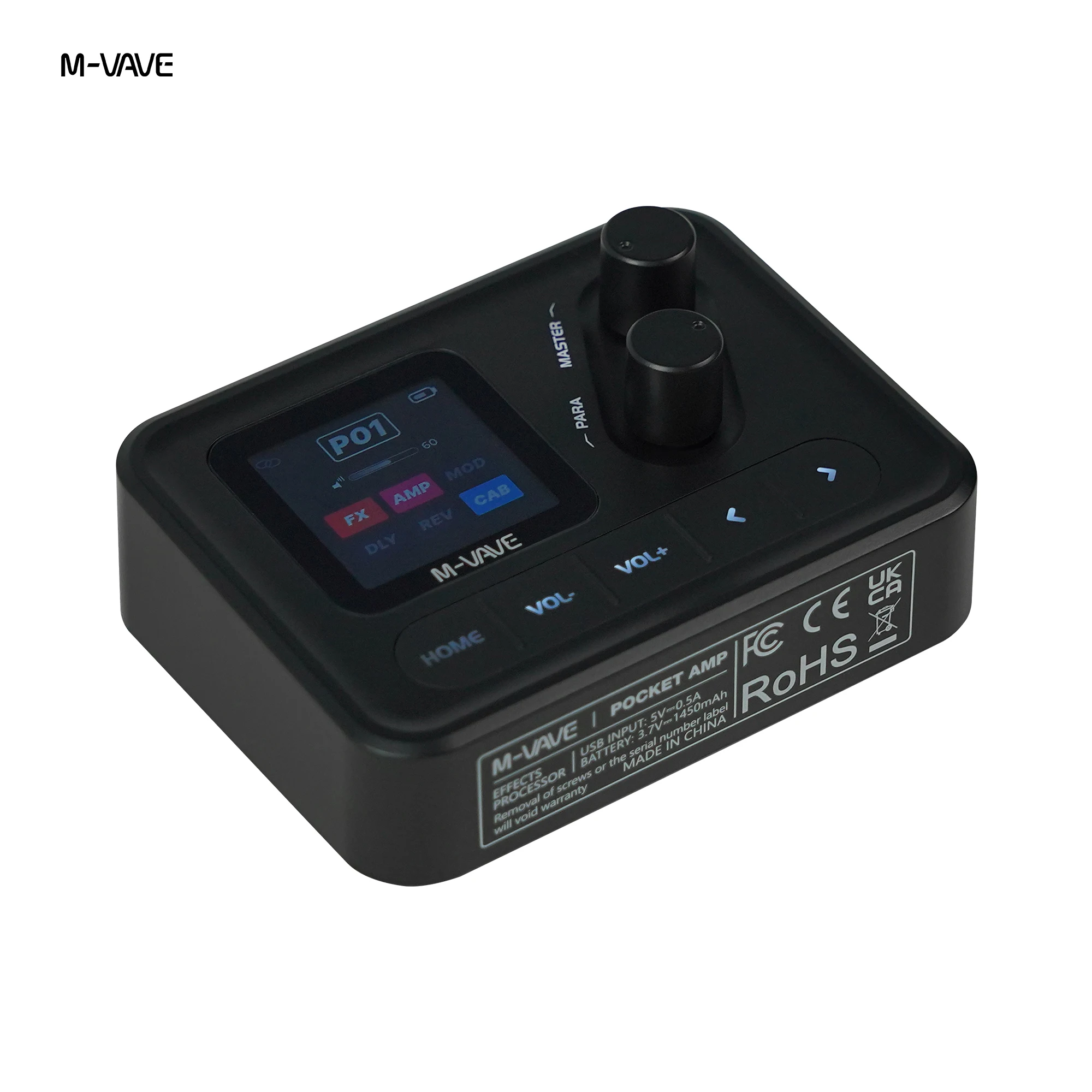 M-VAVE Pocket AMP Mini Guitar Bass Amp 1.54 LCD Color Screen