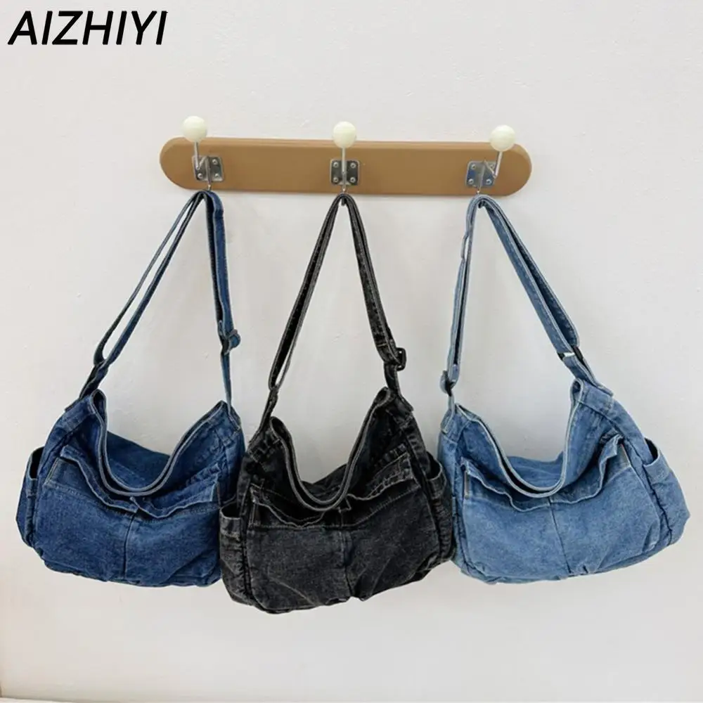 Denim Crossbody Bag for Women Totes Brand Fashion Men Causal Messenger Shoulder Bag Large Capacity Shopper Hobo Bag Women's Bag