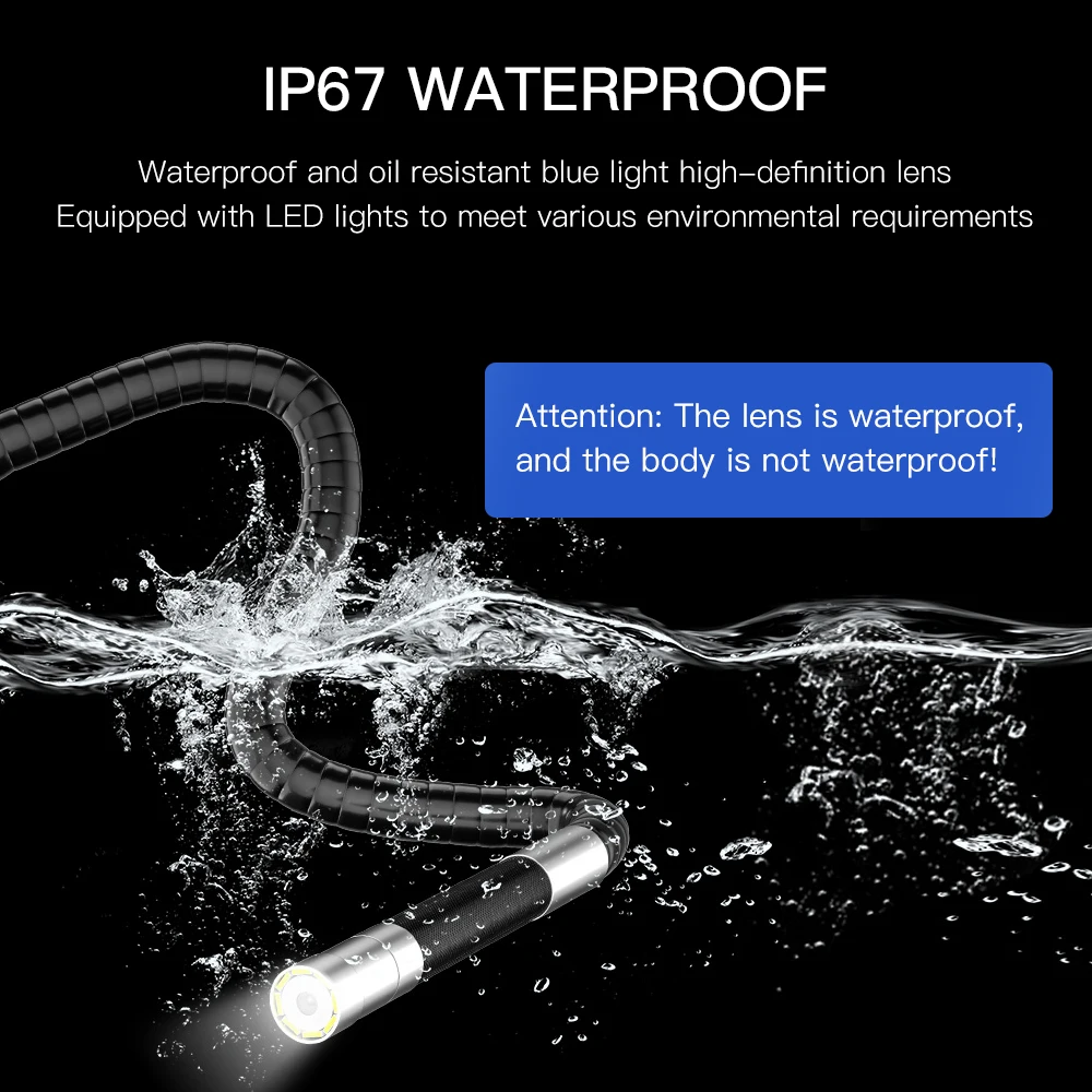 4-Way 360&deg; Articulating Borescope Endosocpe with Steerable Probe for Mechanics Inspection Camera With LED For iPhone Android inspection camera