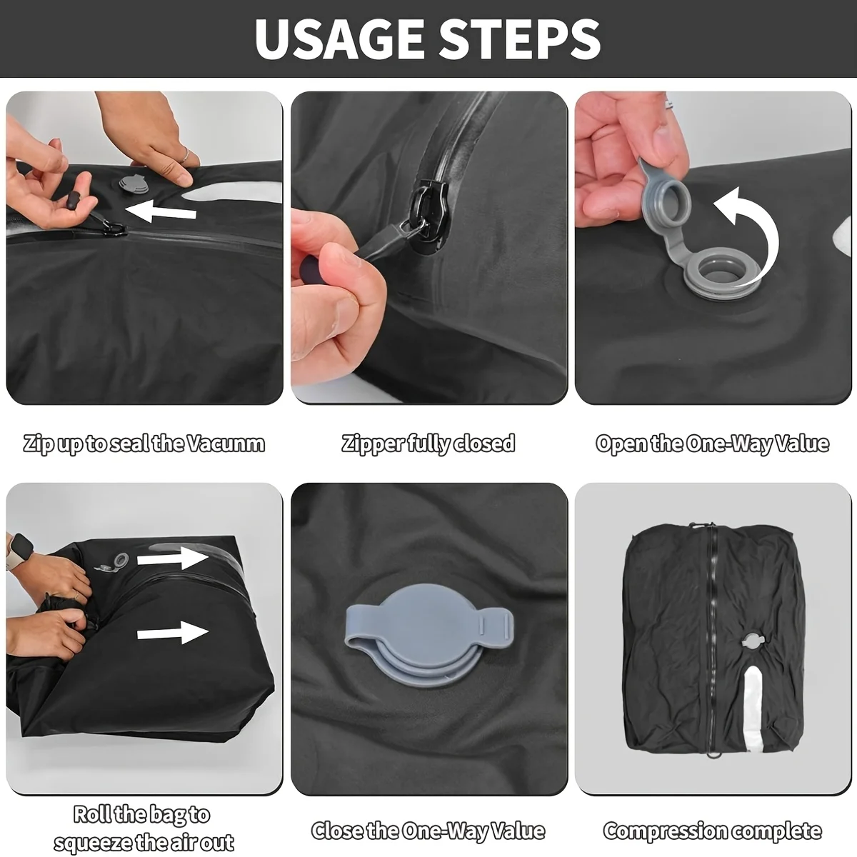 1pc Professional Luggage Vacuum Compression Bag, Reusable Vacuum Bag, Save 60% Space, Travel Vacuum Sealed Bag 2