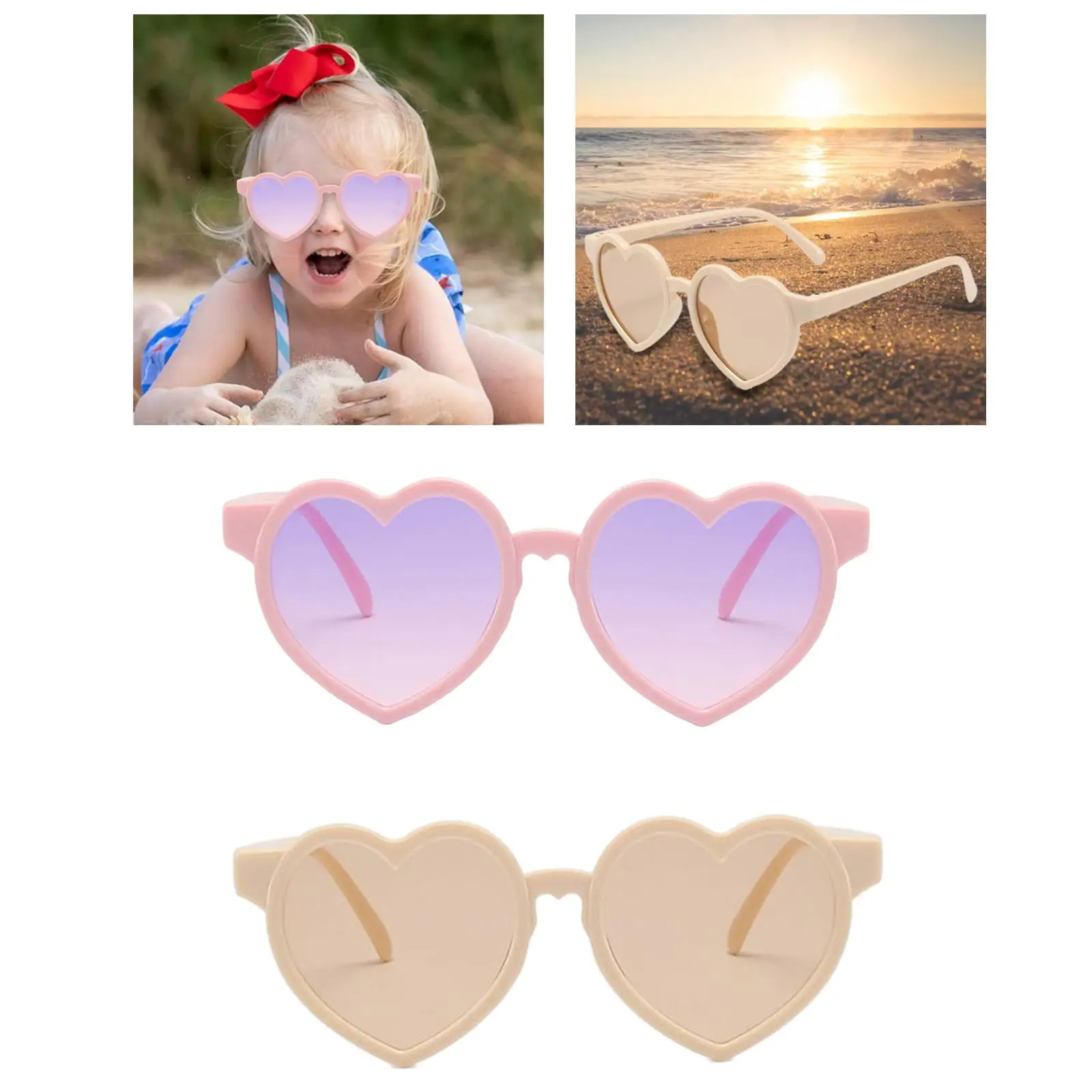 Heart Shaped Children Sunglasses for Boys and Girls Bridge Width 11mm Party