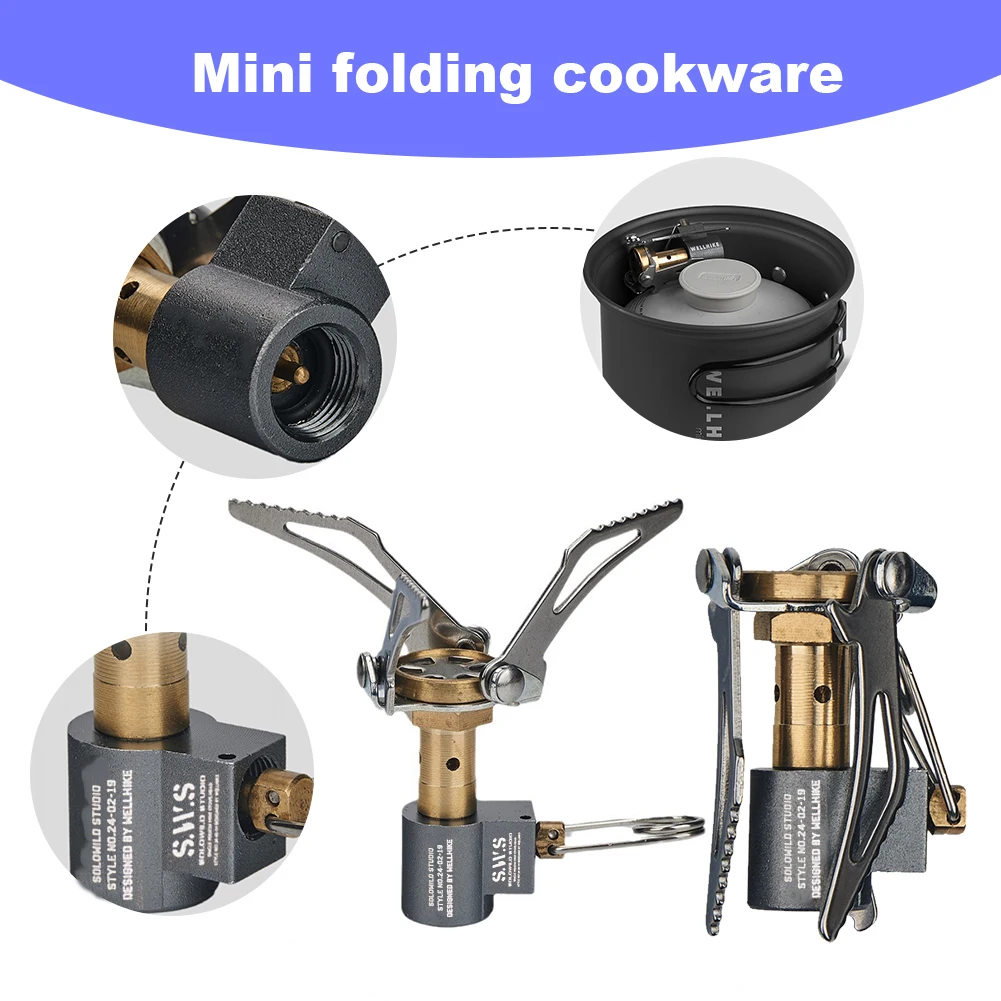 Folding Camping Stove Mini Camping Stove 2000W Camping Stove Stand Burner Portable Survival Furnace for Outdoor Cooking