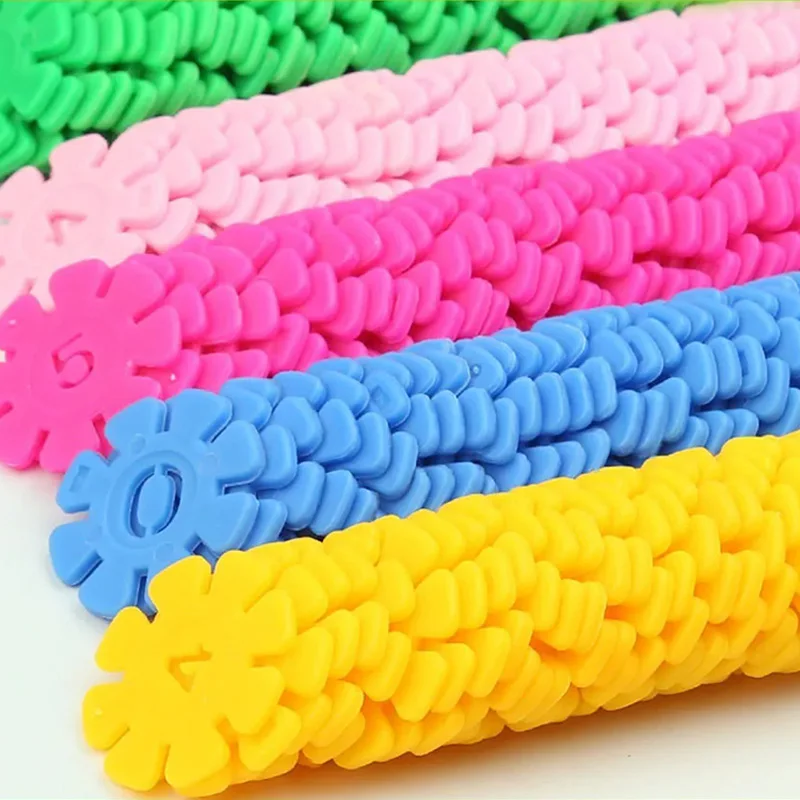 60/100/200pcs 어린이 눈송이 빌딩 블록 장난감 DIY 건설 유치원 게임 조립 교육 장난감 어린이 선물 TMZ