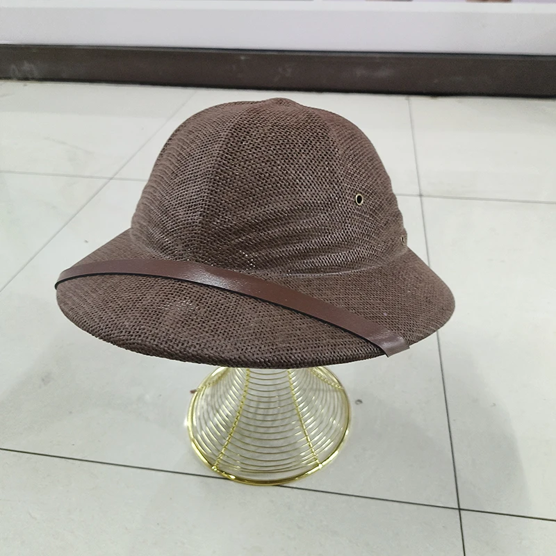 S5d56c48ca4064857a82d0bcd30efab2cK New Straw Helmet Pith Fedora Hats for Babies, Kids, Women, Men Vietnam War Army Sun Hat Dad Boater Bucket Hats Safari Jungle Miners Cap Mallzona