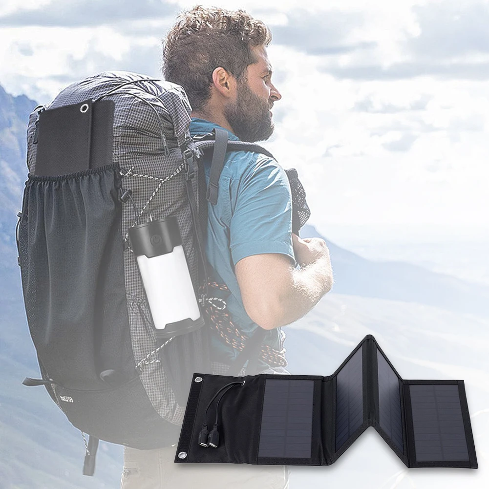10W Foldable Solar Panel IP65 Waterproof Folding Solar Charger Portable Panel for Outdoor Camping Battery Charger