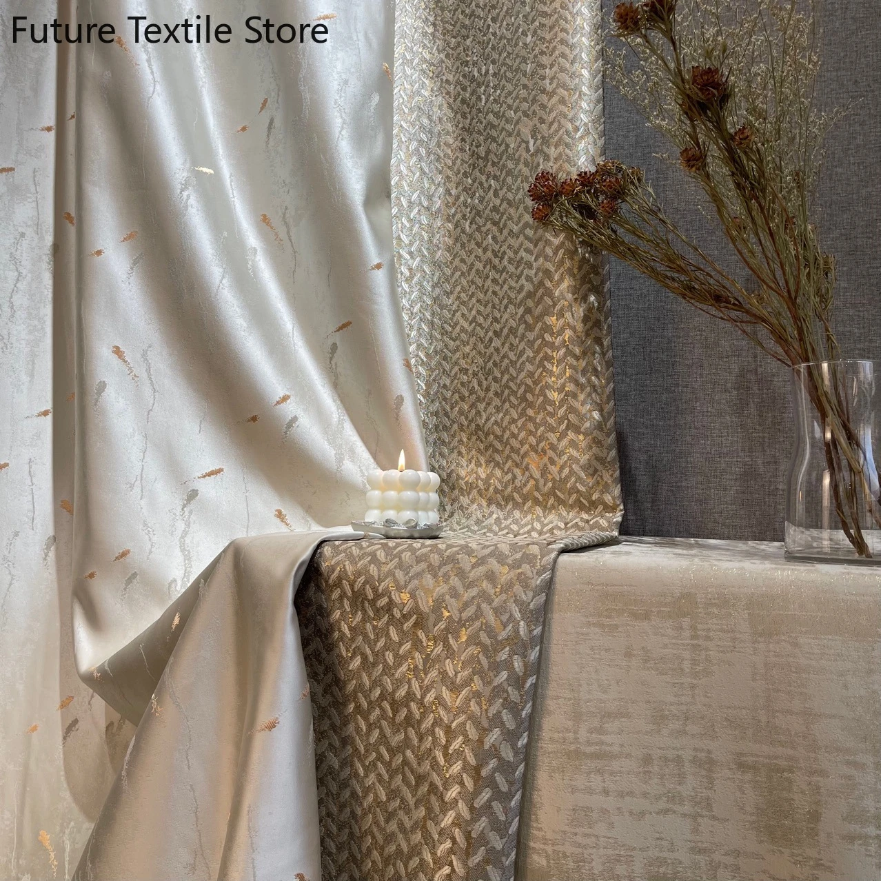 Living Room Curtains Cream Gold Curtains Jacquard Curtains Tulle Living Room Curtain