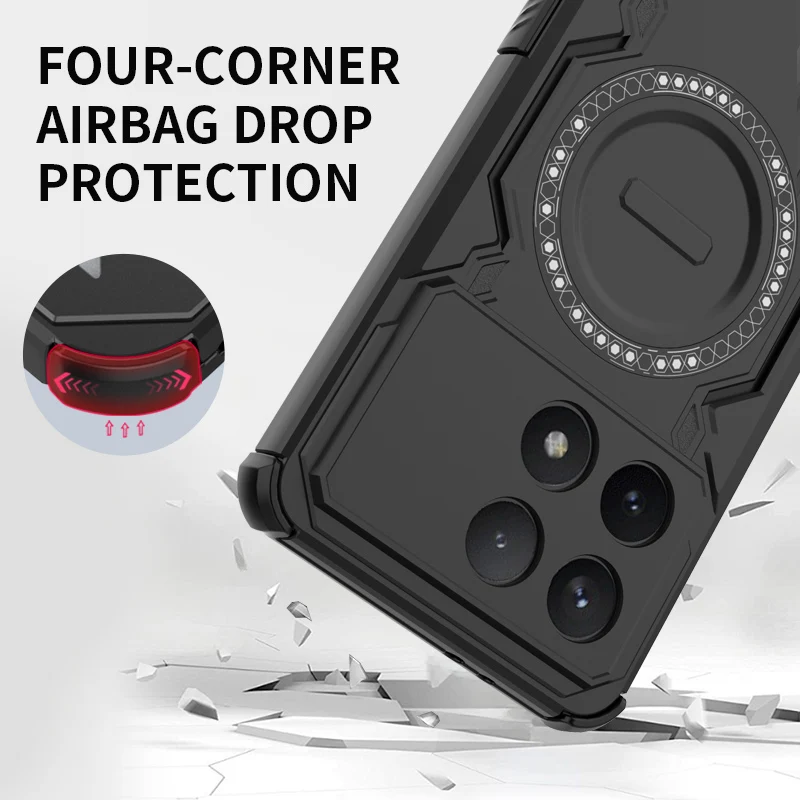 Mecha Heat Dissipation Air Cushion Anti-Drop Magnetic Phone Case