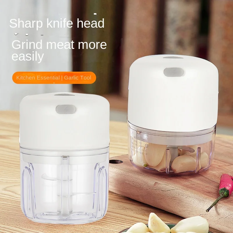 Electric Garlic Chopper Portable Veggie Chopper with 100 ml Spoon Garlic Grinder Masher Onion Chopper Blender to Vegetable 2