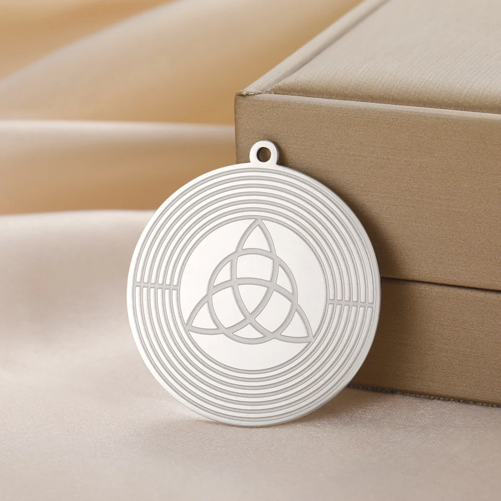Dawapara Celtics Trinity Knot Baum des Lebens Triquetra Anhänger zur Schmuckherstellung Edelstahl Halskette Ohrringe Zubehör – Detail 17