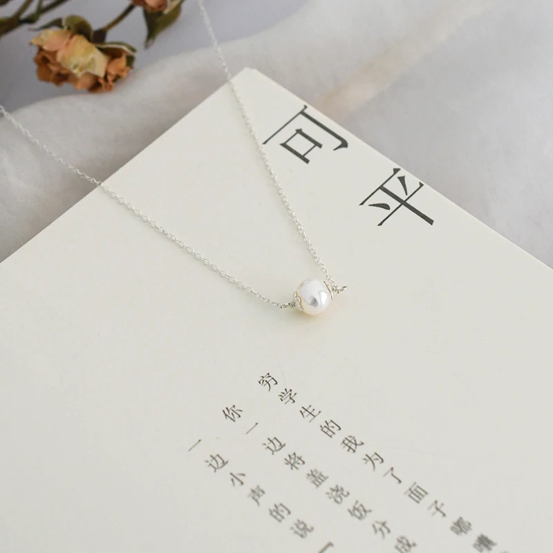 Collier élégant Perles Blanches Et Strass - Métal Argenté Sans Nickel, Neuf Avec étiquettes