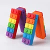 1Pc Sensory Chew Necklace Brick Chewy Kids Silicone Biting Pencil Topper Teether Toy, Silicone teether for children with autism 3