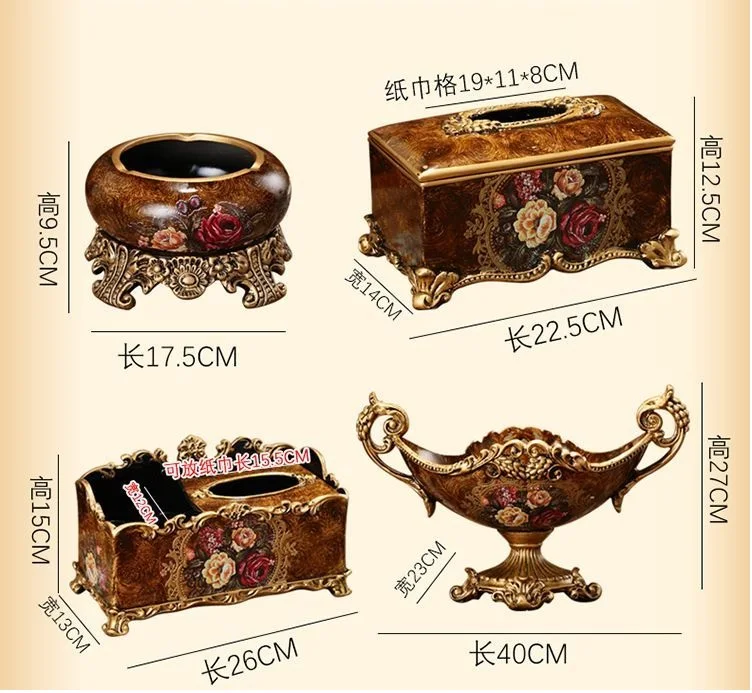 Resin Tissue Box, Exquisite, Hotel Carved, Car, Office Decoration, Home, Desktop Napkin Holder 3