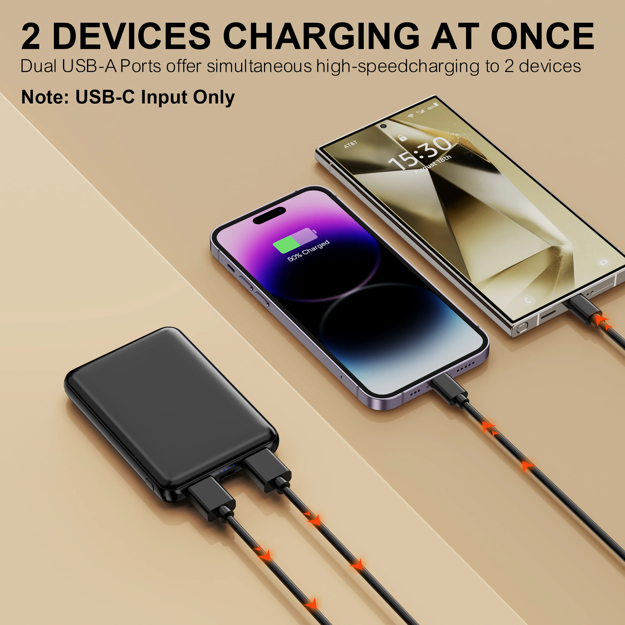 Mini Power Bank 6000mAh Portable Charger, 5