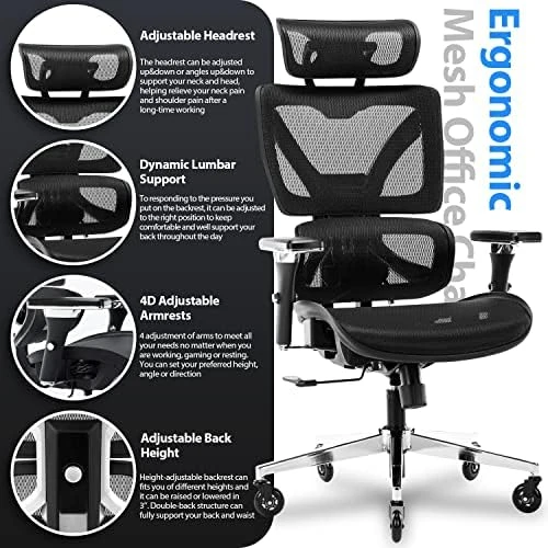 Bod Support Lumbar Support for Office Chair & Car Back Support for Lower Back Pain Relief Healthy Posture and Improved Productivity - Includes des