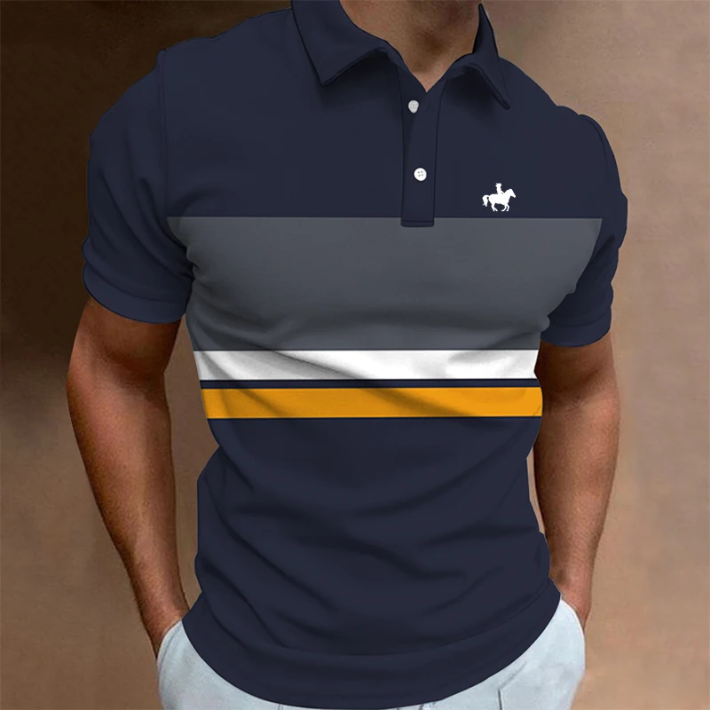 

Men Short Sleeve Slim Fit Sport Lapel Slim Fit Polo Shirt .