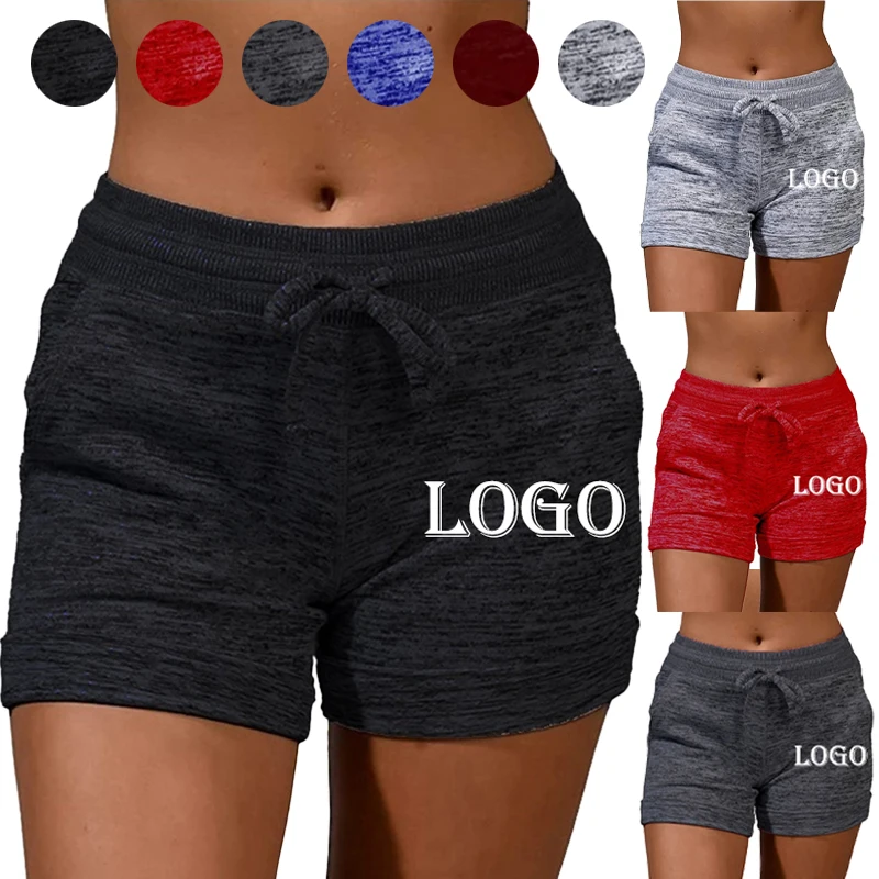 

Trending Fashion Women Shorts Solid Color Athletic Customize Yoga Pant Elastic Waist Sportswear Soft Comfortable Laides Clothes