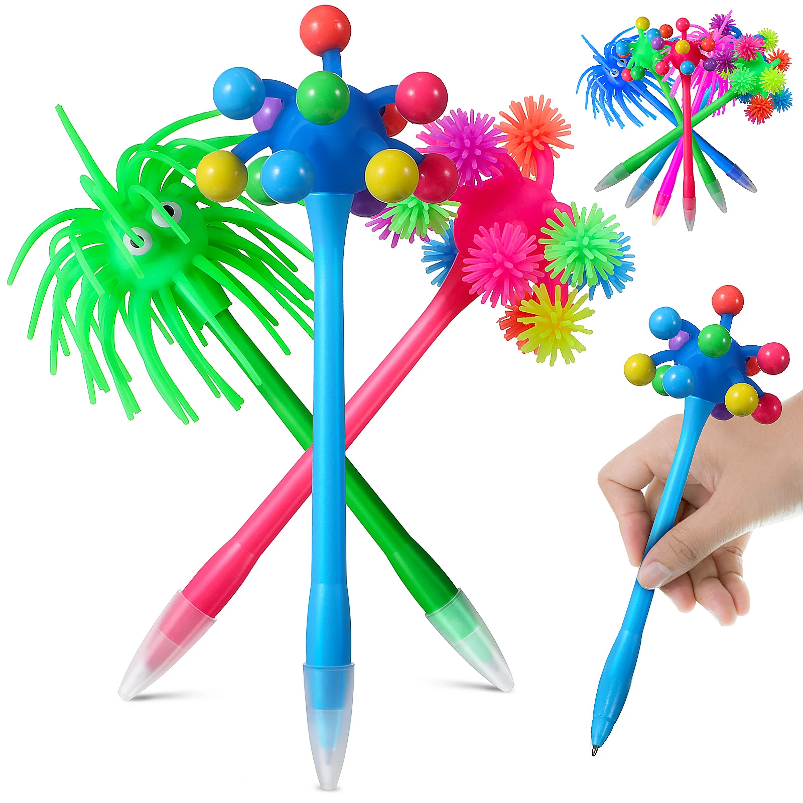 

Мультяшные шариковые ручки в форме морского урчина, мягкие резиновые забавные ручки-монстры, школьные и офисные канцелярские принадлежности