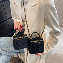 

PU Leather Crossbody Bags for Women 2022 Luxury Mini Box Handbag and Purses Luxury Brand Shoulder Bag Small Coins Totes Clutch