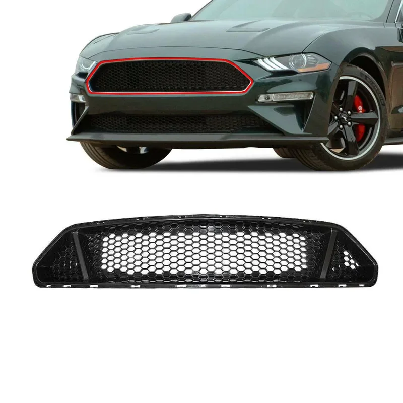 

Car Front Bumper Honeycomb Grille ABS Black For Ford Mustang GT 2018-2020