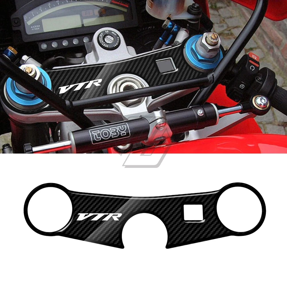 For Honda VTR SP1 / SP2 Up To 2001 3D Carbon-look Upper Triple Yoke Defender defender of the realm king s army