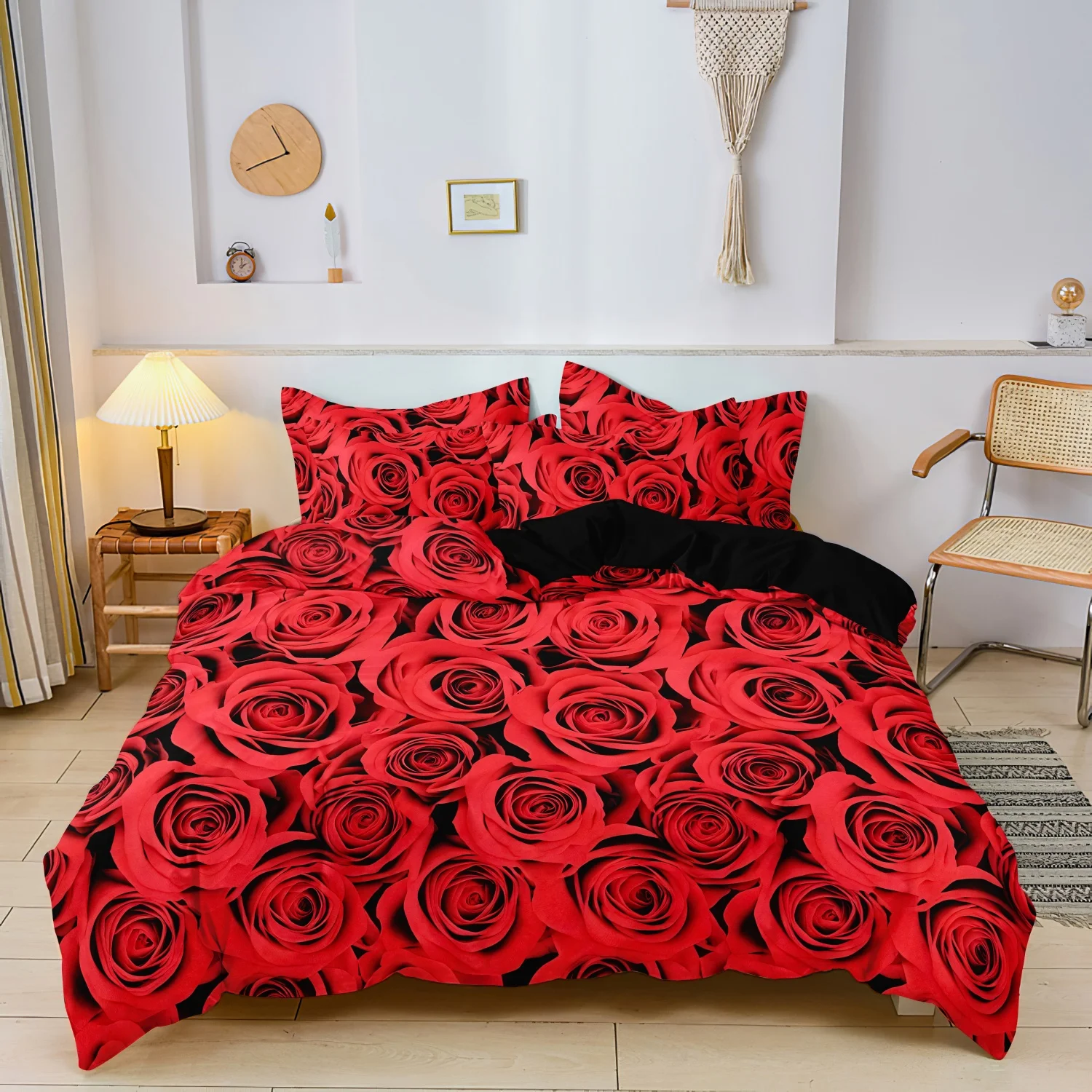 3pcs Valentine'S Day Rose Sea Comforter Cover Set - Vibrant Red Roses Pattern Bedding with Zipper Closure, Valentine's Day Gift S5d5733d0640f419e8b7d9ebe925137cbL