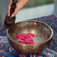 Full Moon Nepal Singing Bowl Handmade Brass Percussion Instrument Tibetan Singing Bowls Professional Yoga Meditation Mindfulness