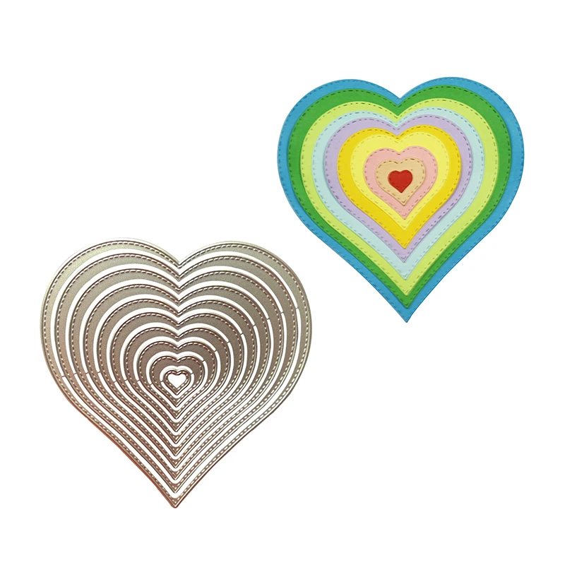 

Combination Of Multiple Sized Love Shaped Borders Metal Cutting Dies for DIY Scrapbooking and Card Making Decor Embossing Craft