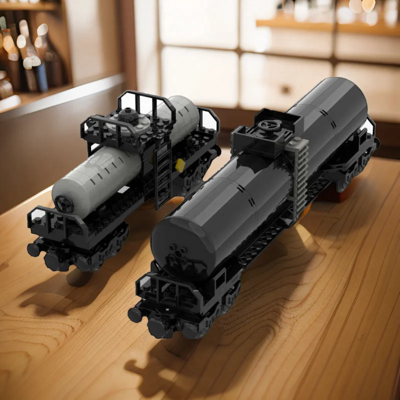 MOC-Bausteinmodell, ABS-Kunststoff-Zugwagen, Großteilepaket + Zeichnungen, Transportfahrzeuge für Erdgas, Kinderspielzeug – Detail 1