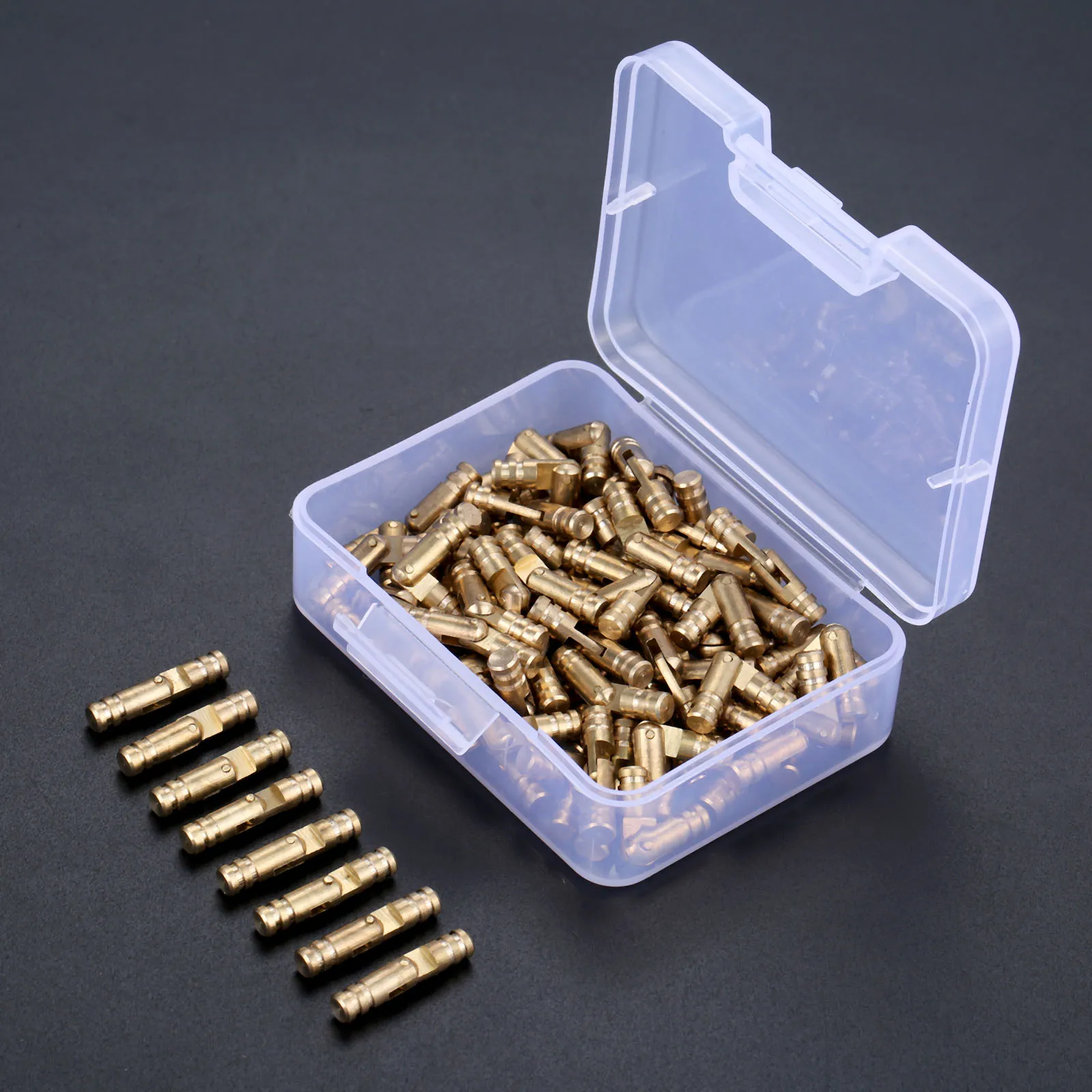 100pcs/1box Invisible Concealed Barrel Hinges + Storage Box Pure Copper