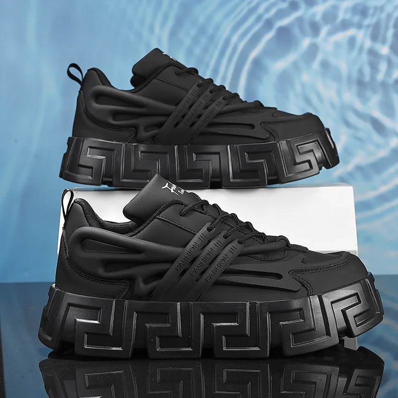 Minority design sense color matching shoes men plus size tide shoes ins Korean casual sports thick soled old men sneakers