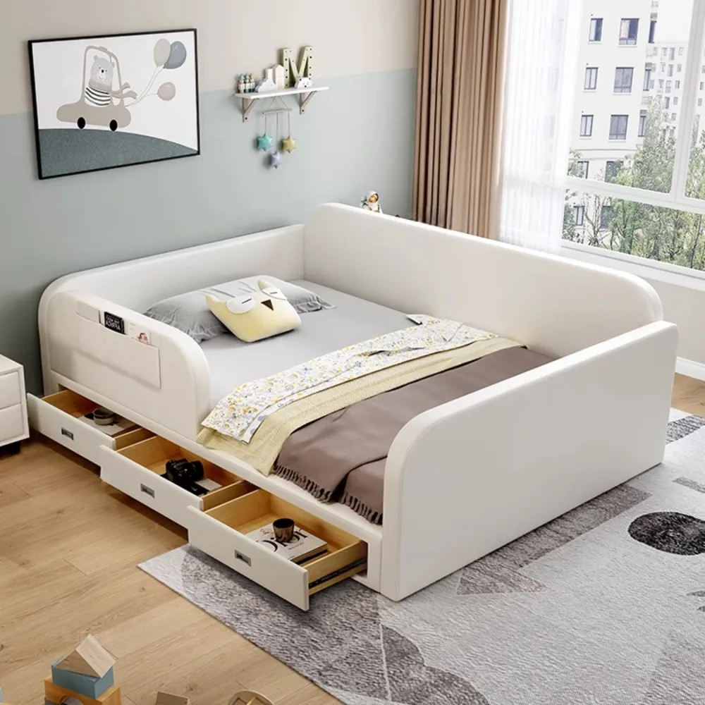 Chambre à coucher moderne lit esthétique luxe tête De lit enfants rangement 180x200 Cama De Lujo Para dortoir accessoires pour la maison 1 Chambre à coucher moderne lit esthétique luxe tête De lit enfants rangement 180x200 Cama De Lujo Para dortoir accessoires pour la maison 1