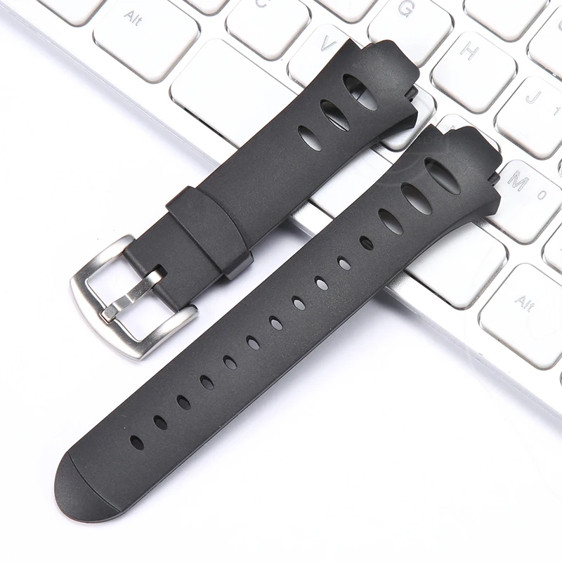 Rubber Replacement Watch Band Strap with Stainless Steel Buckle