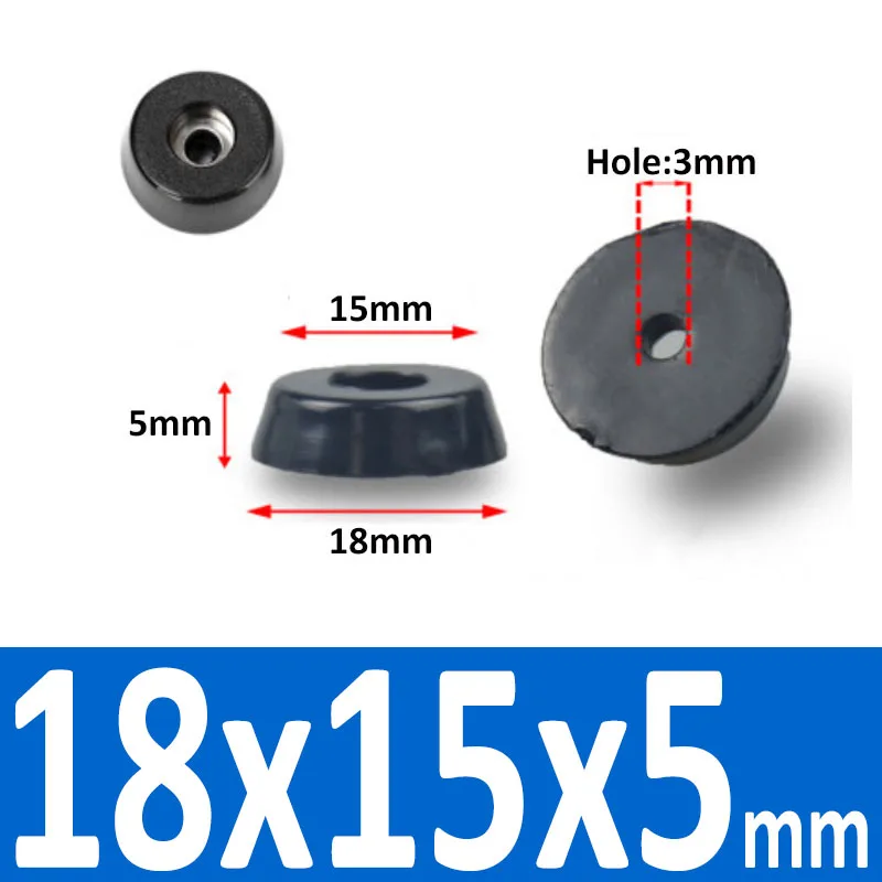 Black Synthetic Rubber Non-Slip Table Foot Pads with Gasket for Furniture and Speakers (4/8/10/20 Pcs)