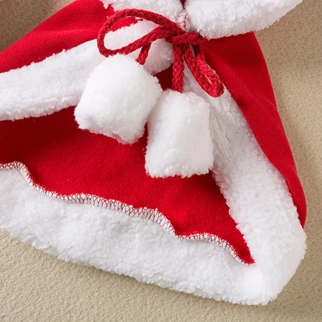 Funny Cat Christmas Costume Santa Cosplay Pet Christmas Cape Dress Up Clothes Warm Red Scarf Cloak With Hat Pet Accessories 5