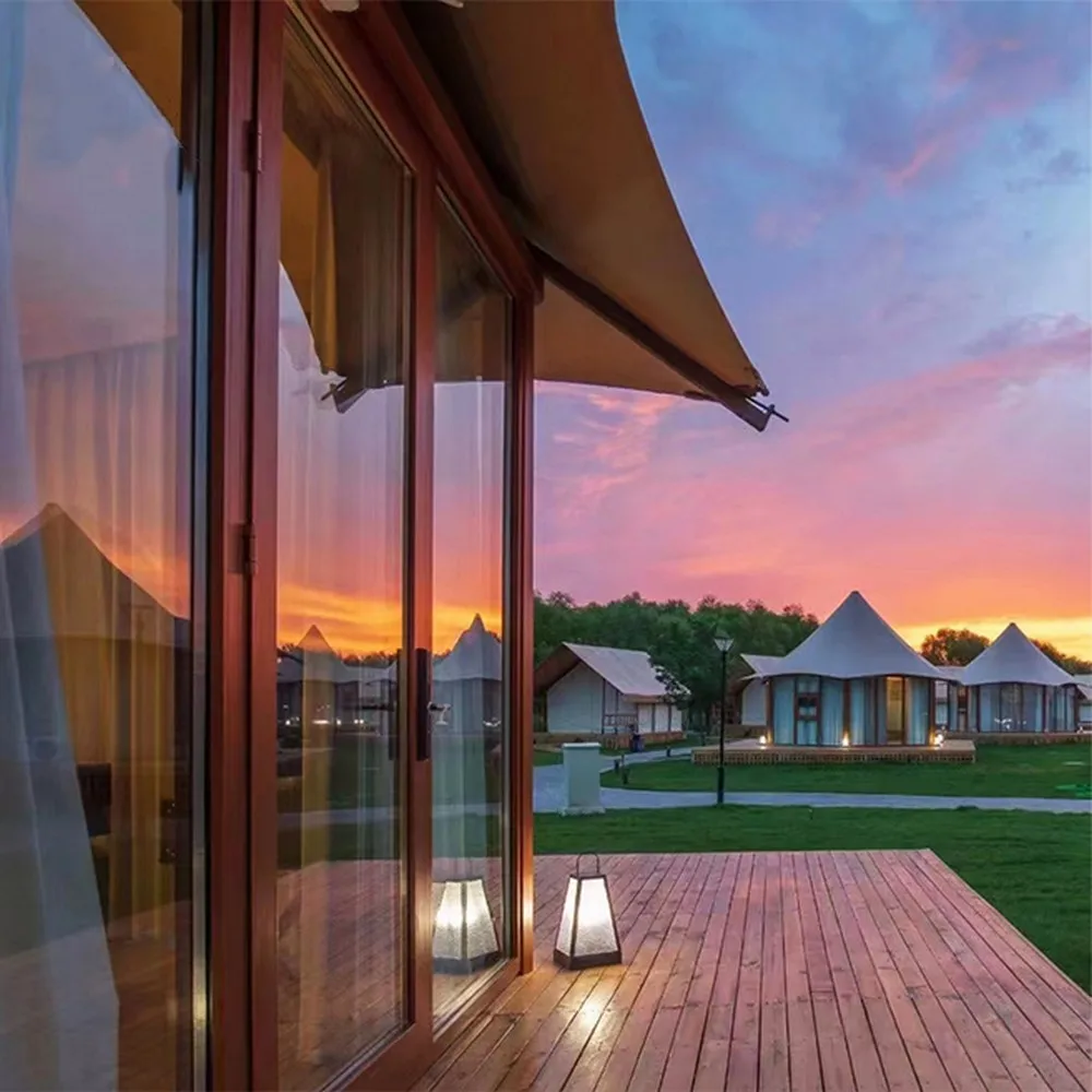 Hexagon Safari Glamping Tent – Windproof Resort Villa Bell Tent 5