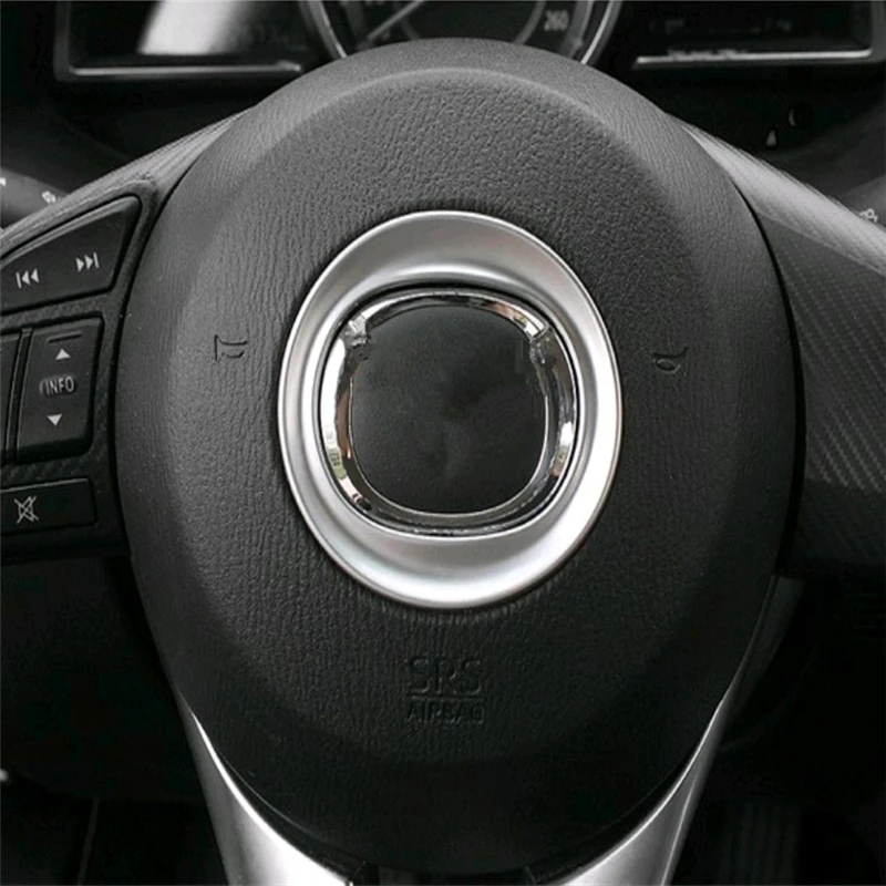 

WELKINRY Автомобильная Обложка, Стайлинг для MAZDA CX-5 2012 2013 2014 2015 2016 ABS, хромированное рулевое колесо, логотип бренда, торговая марка, кольцо, отделка