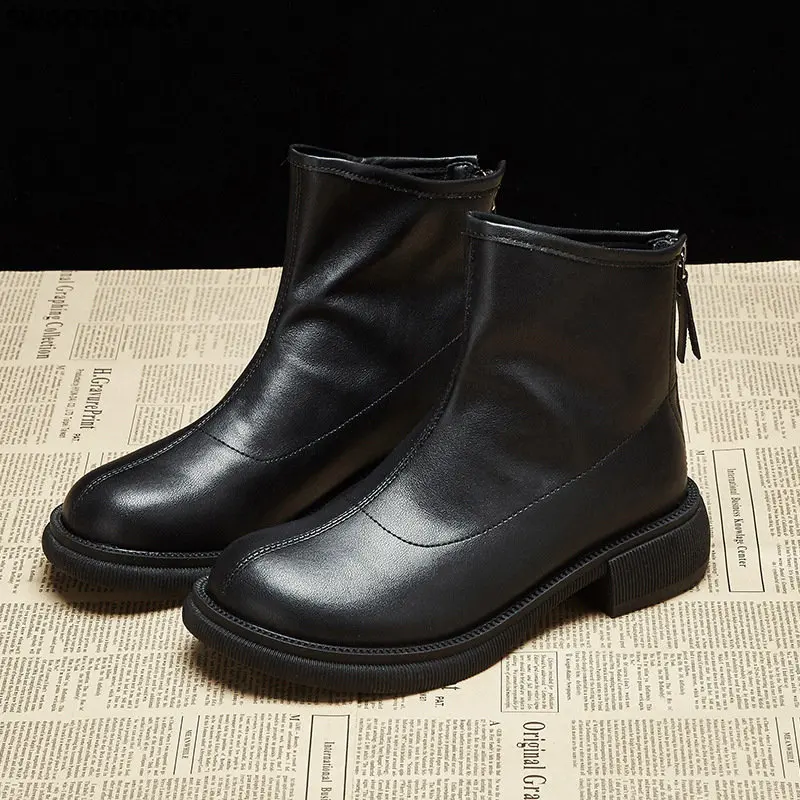 

Женская обувь, ботильоны для женщин 2024, кожаная обувь Stivali, массивные ботинки, женские черные ботинки, роскошный бренд, дизайнерская женская обувь