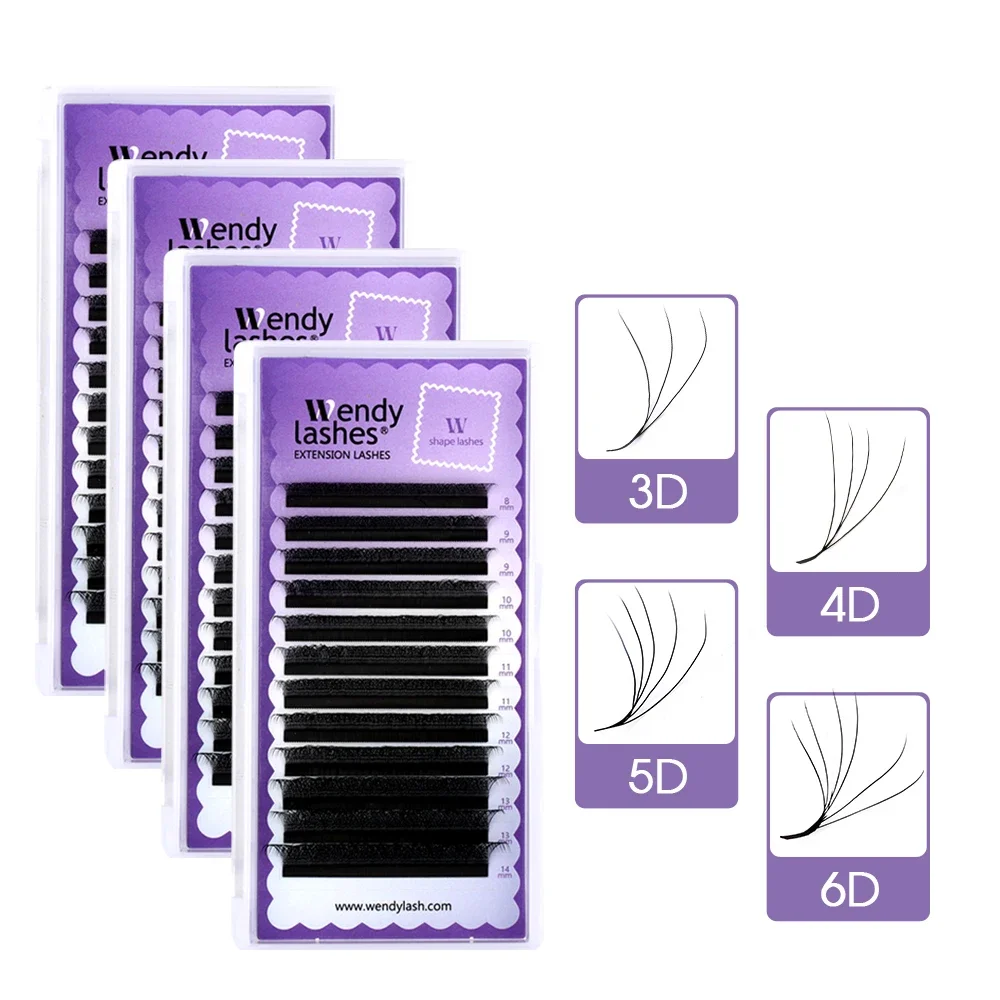 Eyelash Extensions 5D/6D/4D/3D W Shape Automatic Flowering Premade Fan Wendy Lashes Makeup Supplies